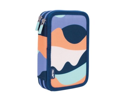 Milan The Fun Plumier de 2 Pisos con 2 Gomas de Borrar, Sacapuntas, Lapiz, Boligrafo Capsule, Regla, 12 Lapices de Colores y 18 Rotuladores