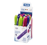 Milan Tri Jet Acid Expositor con 21 Portagomas Automaticos - Triangular - Colores Surtidos