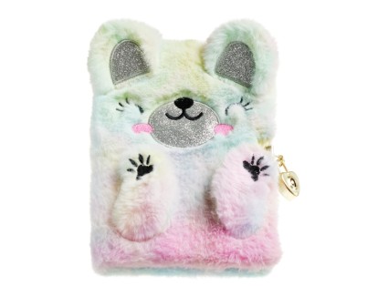 Miquel Rius Back2Fun Diario Secreto Peluche Oso Arcoiris - 80 Hojas Rayadas de Papel 80gr - Cierre con Llave