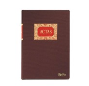 Miquel Rius Libro de Actas - Tamaño Folio Natural - 100 Hojas - Forrado en Tela - Detalles en Stamping - Corte de Color Azul