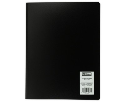 MKtape Carpeta con 20 Fundas Portadocumentos - Tamaño A4 - Color Negro