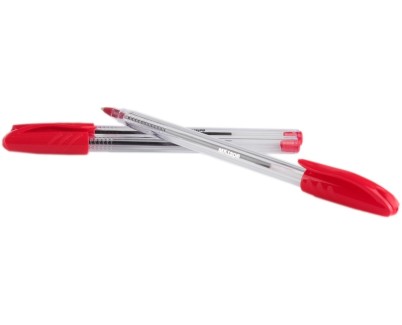 MKtape Pack de 36 Boligrafos Triangulares de Bola - Punta Redonda de 1.0mm - Escritura Suave - Color Rojo