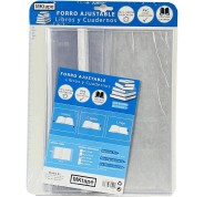 MKtape Pack de 6 Forros de Libro con Solapa Ajustable y Tira Adhesiva 30cm - Material PVC - Forra en 3 Pasos