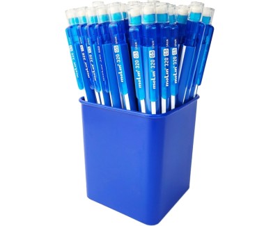 Molin Grafic-320 Pack de 50 Portaminas HB 0.5mm - Cuerpo Triangular - Goma de Borrar Integrada - Color Azul