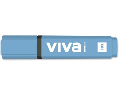 Molin Viva Marcador Fluorescente - Trazo entre 1 y 5mm - Tinta con Base de Agua - Color Azul