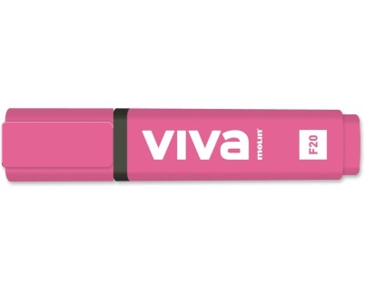 Molin Viva Marcador Fluorescente - Trazo entre 1 y 5mm - Tinta con Base de Agua - Color Rosa