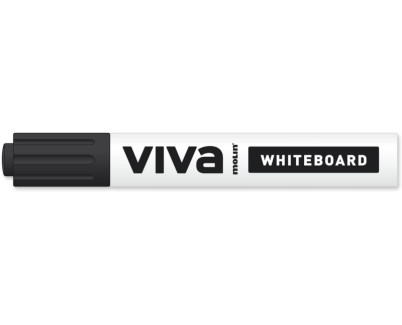 Molin Viva Rotulador para Pizarra Blanca - Punta Redonda de Fibra Sintetica - Trazo 3mm - Tinta con Base de Alcohol - Color Negro