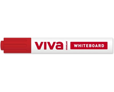 Molin Viva Rotulador para Pizarra Blanca - Punta Redonda de Fibra Sintetica - Trazo 3mm - Tinta con Base de Alcohol - Color Rojo