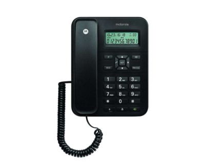 Motorola CT202 Telefono Fijo - Manos Libres - Identificador de Llamadas - Color Negro