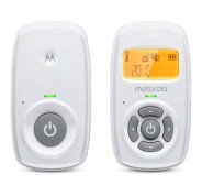 Motorola Nursery AM24 Vigilabebes de Audio - Alcance hasta 300m en Exterior y 50m en Interior - Conexion DECT - Sensor de Temperatura - Color Blanco