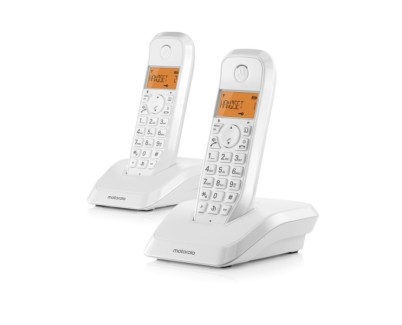 Motorola S1202 Telefono Inalambrico Dect + 1 Supletorio - Identificador de Llamada - Contestador - Manos Libres - Color Blanco