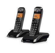 Motorola S1202 Telefono Inalambrico Dect + 1 Supletorio - Identificador de Llamada - Contestador - Manos Libres - Color Negro