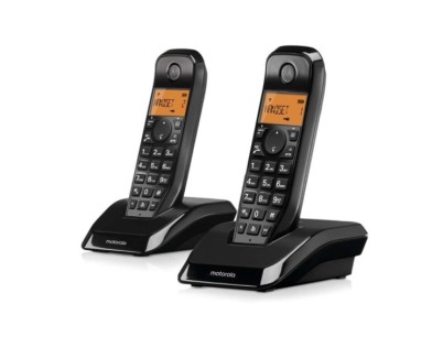 Motorola S1202 Telefono Inalambrico Dect + 1 Supletorio - Identificador de Llamada - Contestador - Manos Libres - Color Negro