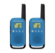 Motorola T42 Pack 2 Walkie Talkies - 16 Canales PMR446 - Alcance hasta 4Km - Autonomia hasta 18h - Color Azul