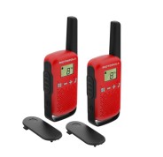 Motorola T42 Pack 2 Walkie Talkies - 16 Canales PMR446 - Alcance hasta 4Km - Autonomia hasta 18h - Color Rojo