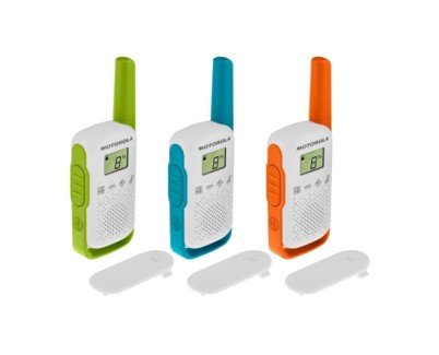 Motorola T42 Pack 3 Walkie Talkies - 16 Canales PMR446 - Alcance hasta 4Km - Autonomia hasta 18h