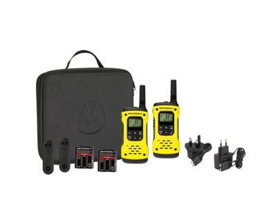 Motorola T92H2O Pack 2 Walkie Talkies - 8 Canales PMR446 + 121 Codigos - Alcance de hasta 10km - Autonomia hasta 16h - IP67