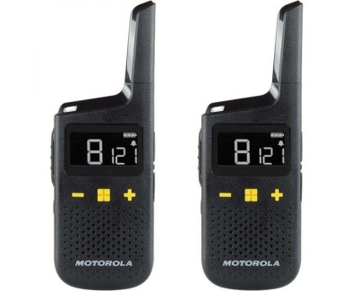 Motorola XT185 Pack 2 Walkie Talkies - 16 Canales PMR446 + 121 Codigos - Alcance de hasta 8km - Autonomia hasta 24h