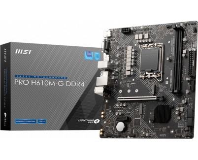 MSI Placa Base PRO H610M-G Intel 1700 2xDDR4 - HDMI, VGA, DP, M.2, USB3.2, MicroATX