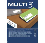 Multi3 Pack de 2700 Etiquetas Blancas Tamaño 70x30mm - 100 Hojas x 27 Etiquetas - Aptas para Imprimir