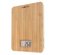 Muvip Bamboo Bascula de Cocina Digital - Plataforma de Bambu - Pantalla LCD - Sensor de Alta Precision - Apagado Automatico - Peso Max. 5kg