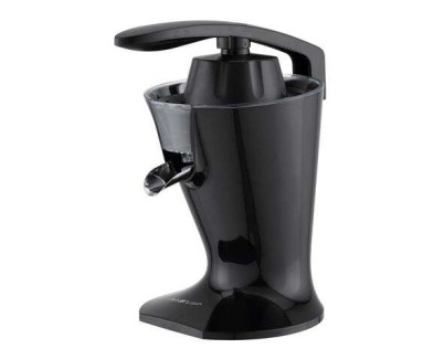 Muvip Black Design Exprimidor Electrico 160W - Comodo Mango para Presionar - Filtro de Acero Inoxidable - Sistema Antigoteo - 2 Tama&ntilde;os de Conos