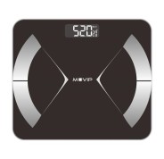 Muvip Body Muscle Bascula de Baño Digital Bluetooth - Pantalla LCD - Plataforma de Cristal Templado - 10 Memorias - Peso Max. 180kg - Auto Apagado