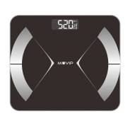 Muvip Body Muscle Bascula de Baño Digital Bluetooth - Pantalla LCD - Plataforma de Cristal Templado - 10 Memorias - Peso Max. 180kg - Auto Apagado