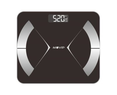 Muvip Body Muscle Bascula de Baño Digital Bluetooth - Pantalla LCD - Plataforma de Cristal Templado - 10 Memorias - Peso Max. 180kg - Auto Apagado
