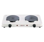 Muvip Cocina Electrica de 2 Placas 2000W - 5 Niveles de Potencia - Termostato con Sistema de Seguridad