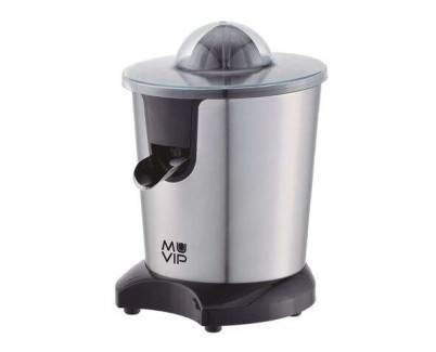 Muvip Exprimidor Electrico Inox 600W - Cuerpo y Filtro de Acero Inoxidable - Sistema Antigoteo - 2 Tamaños de Conos