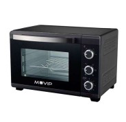 Muvip Horno 1600W 25L - Regulador de Temperatura 100º-230º - Exterior de Acero con Revestimiento - Selector de Tiempo - Puerta de Cristal Templado