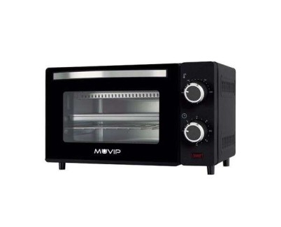 Muvip Horno de Sobremesa 650W 10L - Regulador de Temperatura 100º - 230º - Puerta de Cristal Templado - Cuerpo de Acero Inoxidable