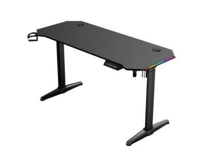Muvip Mesa Gaming PRO1600 XL Motorizada Fibra Carbono - Luz RGB Sound