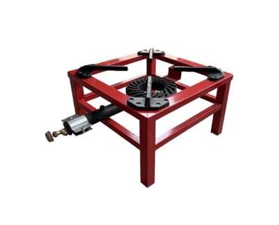 Muvip MV0628 Hornillo a Gas Portatil Reforzado - Quemador de Hierro Fundido - Potencia 7.5kW - Llave de Regulacion de Gas - Compatible con Butano y Propano - 1 Fuego - Color Rojo