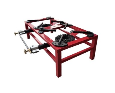 Muvip MV0629 Hornillo a Gas Portatil Reforzado - Quemador de Hierro Fundido - Potencia 15kW - Llave de Regulacion de Gas - Compatible con Butano y Propano - 2 Fuegos - Color Rojo