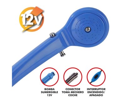 Muvip MV0634 Ducha Portatil 12V - Ultraligera y Compacta - Control de Caudal