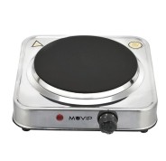 Muvip MV0644 Cocina Electrica de 1 Placa 1500W - Acero Inoxidable - 5 Niveles de Potencia - Termostato con Sistema de Seguridad