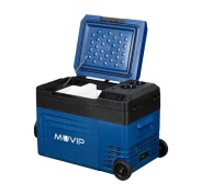 Muvip Nevera Compresor Portatil Blue 22 Litros - Temperatura entre -20º/+20º - 60W - Doble Zona - Asas de Transporte y Tirador - Ruedas - Compresor Silencioso - Color Azul