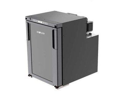 Muvip Nevera Fija con Compresor LG 50L 60W - Conexion 12/24V - Apertura Frontal - Proteccion Bateria - Luz LED - Temperatura Regulable - Dos Zonas de Frio - Color Gris
