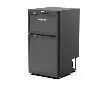 Muvip Nevera Fija con Congelador 80W - 90L de Capacidad Total - Compresor LG 12V - Control de Temperatura Individual - Color Negro