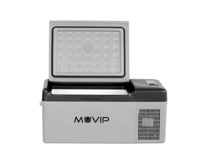 Muvip Nevera Portatil con Compresor 15L Bluetooth, USB - Temperatura -20º/+20º - Conexion 12/24/220V - Consumo 45W - Proteccion Bateria del Vehiculo - Compresor Silencioso - Medidas 598x32x26cm - Color Gris