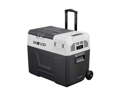 Muvip Nevera Portatil con Compresor - Capacidad 30 litros - Proteccion para bateria - Luz led interior - Conexion 12/24/220V - Puerto USB - Compresor Silencioso - Color Gris