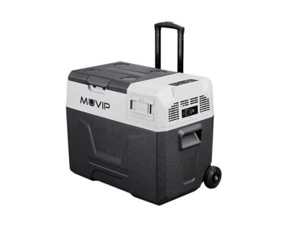 Muvip Nevera Portatil con Compresor - Capacidad 40L - Luz LED - Proteccion Bateria - Temperatura -20º/+20º - Conexion 12/24/220V - Puerto USB - Compresor Silencioso - Funcion Bateria - Color Gris