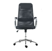 Muvip OF2000 Silla de Oficina - Altura Regulable con Elevacion a Gas - Soporte Lumbar - Asiento Acolchado - Base Giratoria de Acero de 320mm - Peso Maximo 100kg - Color Negro