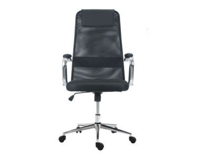Muvip OF2000 Silla de Oficina - Altura Regulable con Elevacion a Gas - Soporte Lumbar - Asiento Acolchado - Base Giratoria de Acero de 320mm - Peso Maximo 100kg - Color Negro