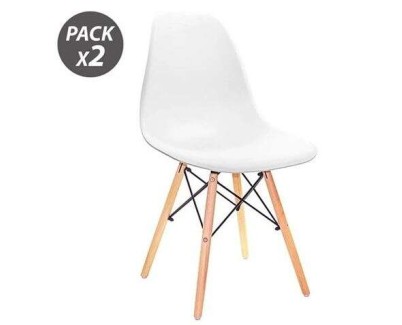 Muvip Pack 2 Sillas Design D100 - Color Blanco