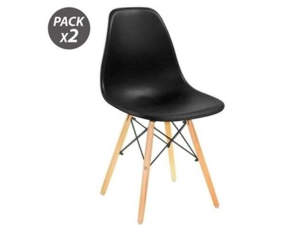 Muvip Pack 2 Sillas Design D100 - Color Negro