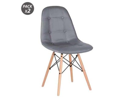 Muvip Pack 2 Sillas Design D300 - Color Gris