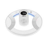 Muvip Round Design Bascula de Baño Digital - Pantalla LCD - Plataforma de Cristal - Peso Max. 180kg - Auto Apagado